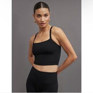 Carbon38 Black Ribbed Cami Bra Size L